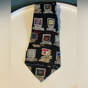 Vintage Nicole Miller Vintage Tie - PC Computers (1995) Y2K